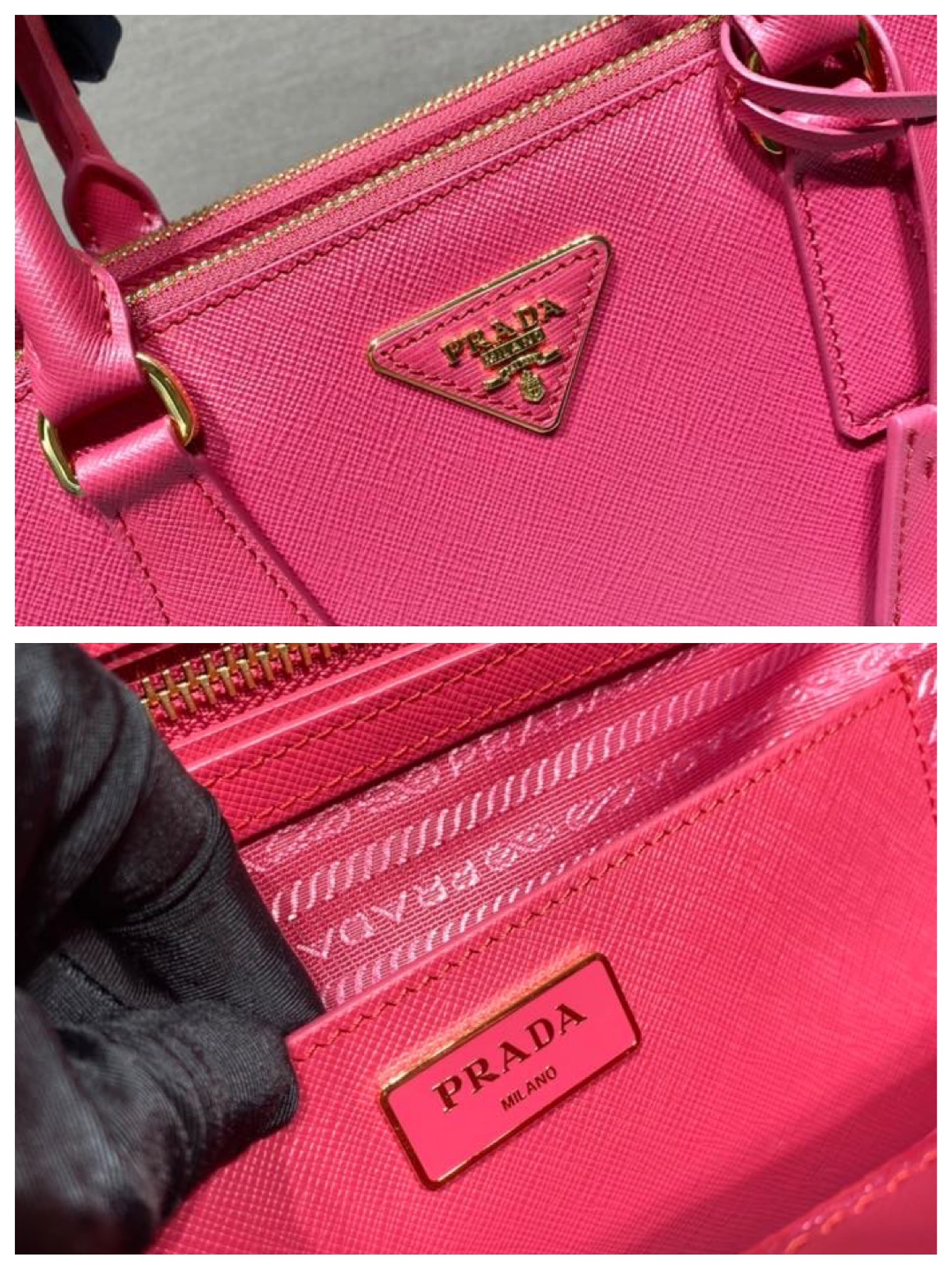 Prada Medium Galleria Saffiano Leather Bag Tote Shoulder Bag Petal Pink 1BA863